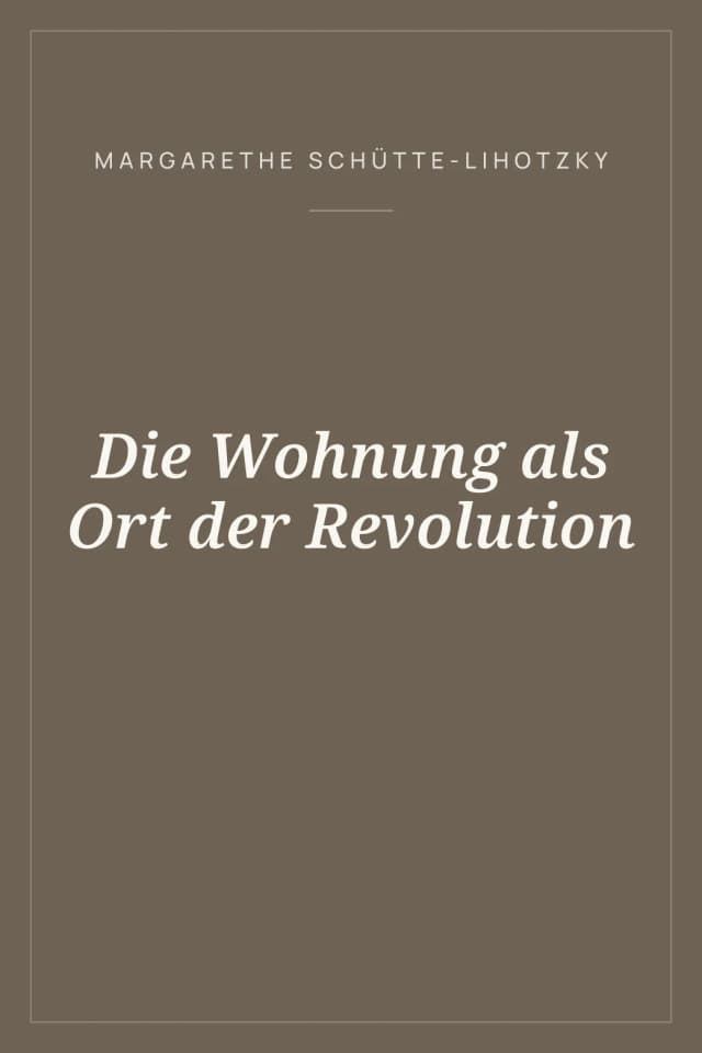 Portada de Die Wohnung als Ort der Revolution