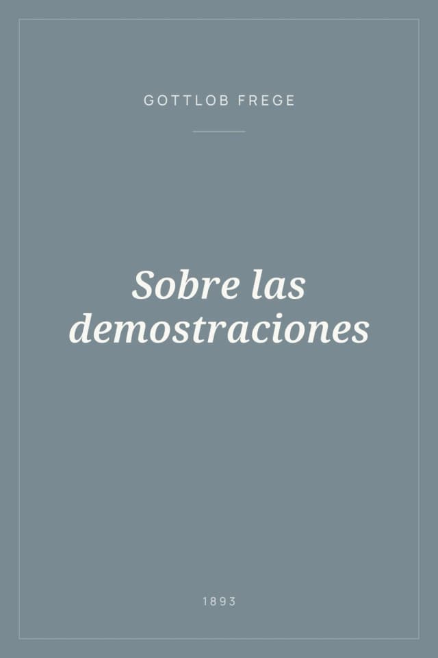Portada de Sobre las demostraciones