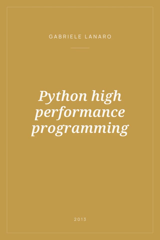 Portada de Python high performance programming