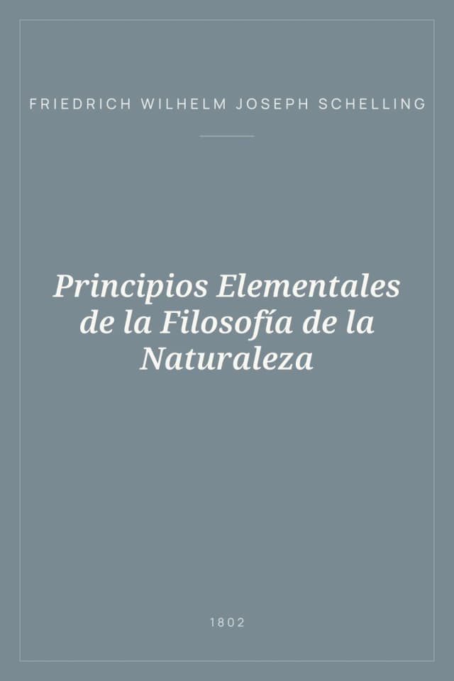 Portada de Principios Elementales de la Filosofía de la Naturaleza