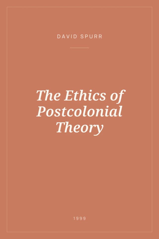 Portada de The Ethics of Postcolonial Theory