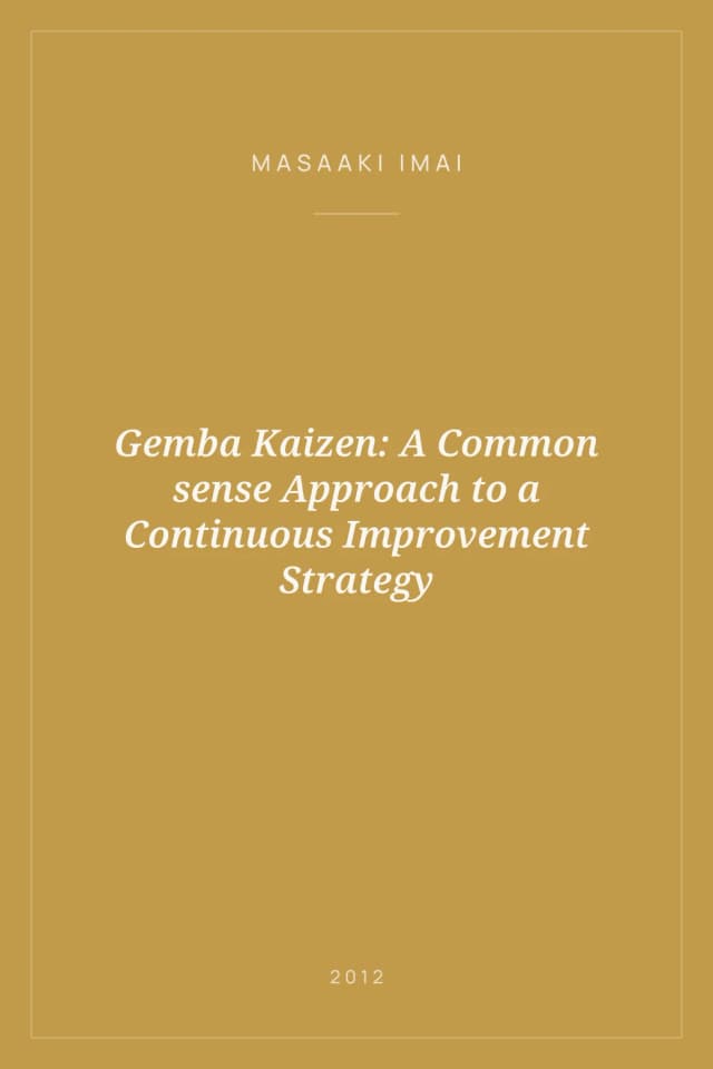 Portada de Gemba Kaizen: A Common sense Approach to a Continuous Improvement Strategy