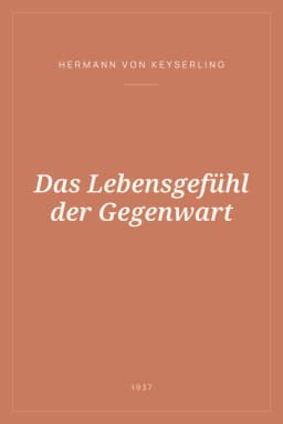 Portada de Das Lebensgefühl der Gegenwart