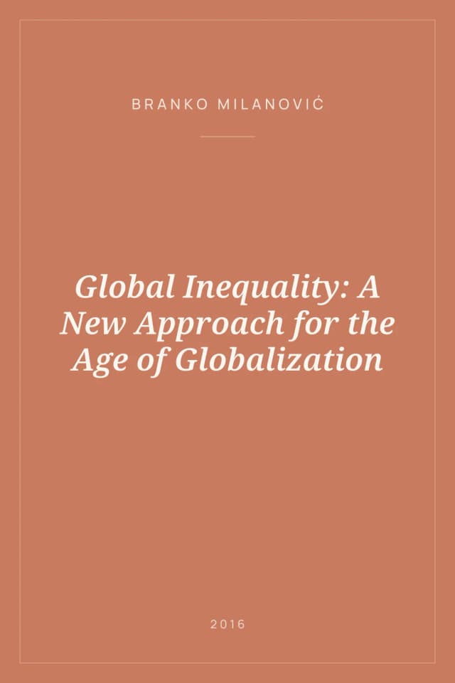 Portada de Global Inequality: A New Approach for the Age of Globalization