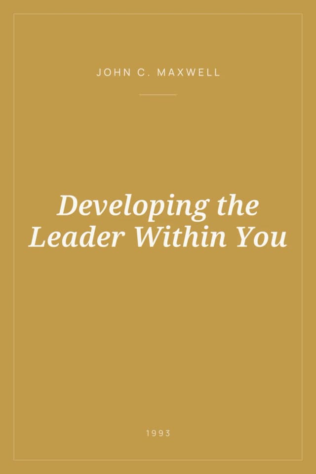 Portada de Developing the Leader Within You