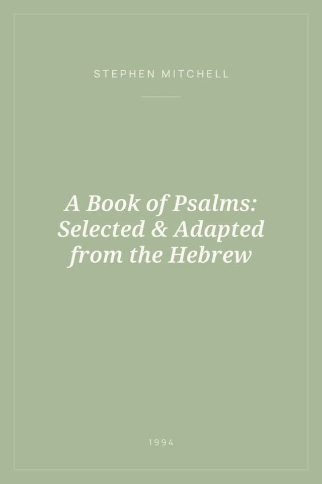 Portada de A Book of Psalms: Selected & Adapted from the Hebrew