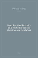 Portada de Contribución a la crítica de la economía política (inédita en su totalidad)
