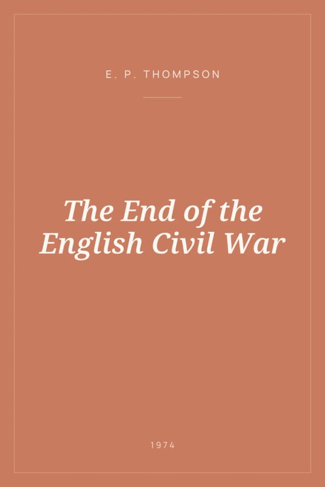 Portada de The End of the English Civil War