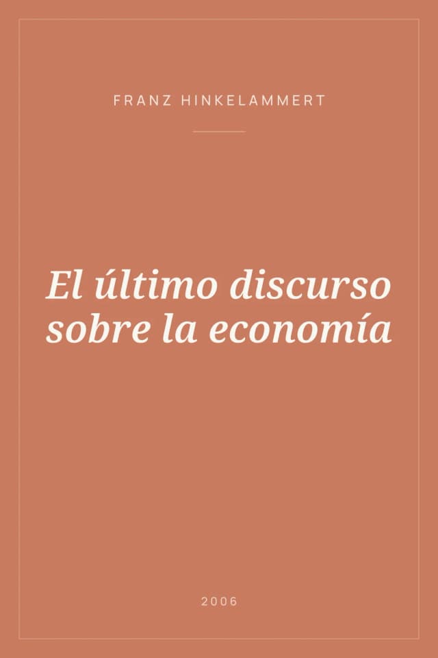 Portada de El último discurso sobre la economía