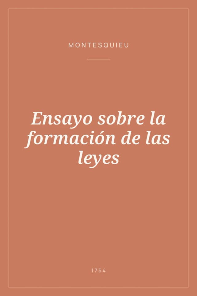 Portada de Ensayo sobre la formación de las leyes