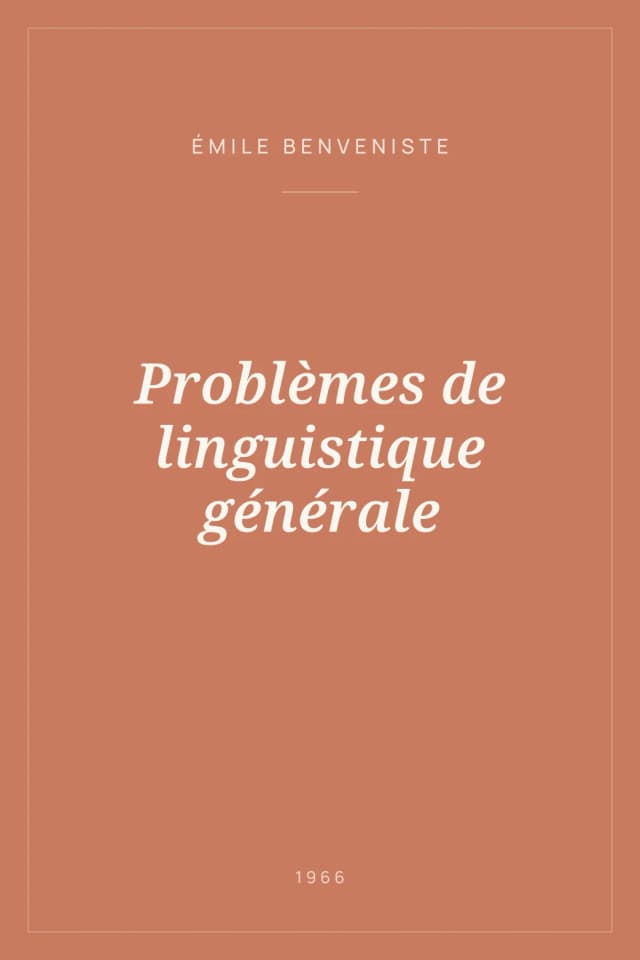 Portada de Problèmes de linguistique générale