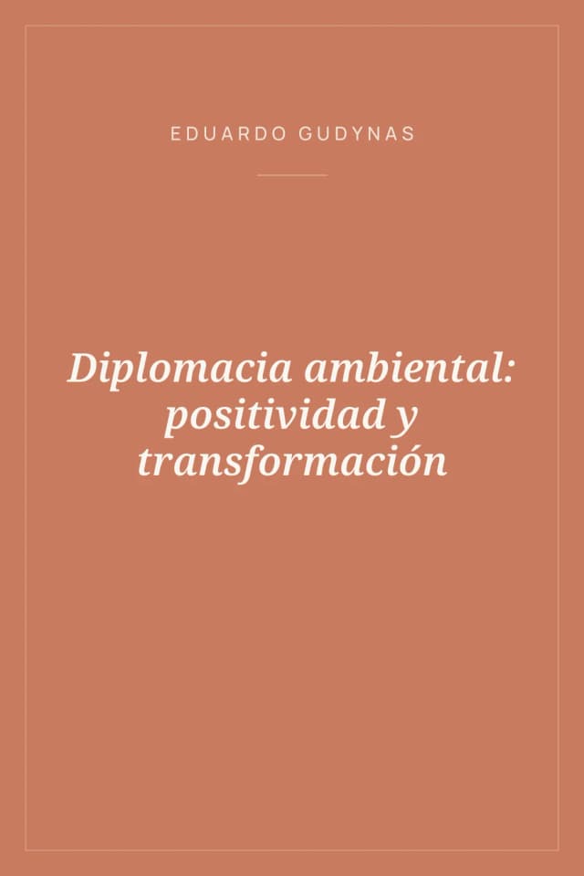 Portada de Diplomacia ambiental: positividad y transformación