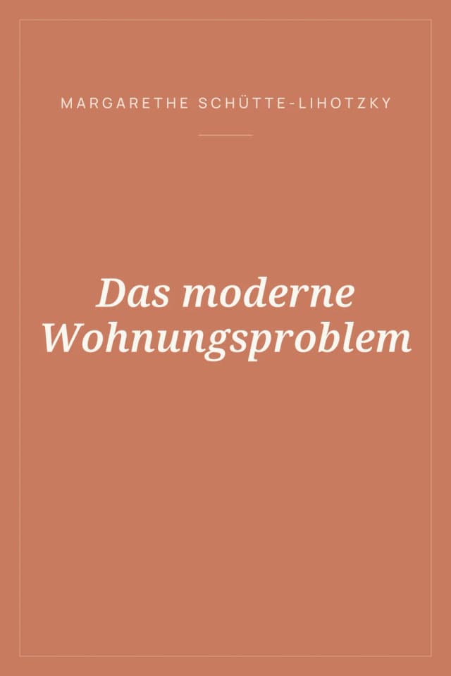 Portada de Das moderne Wohnungsproblem