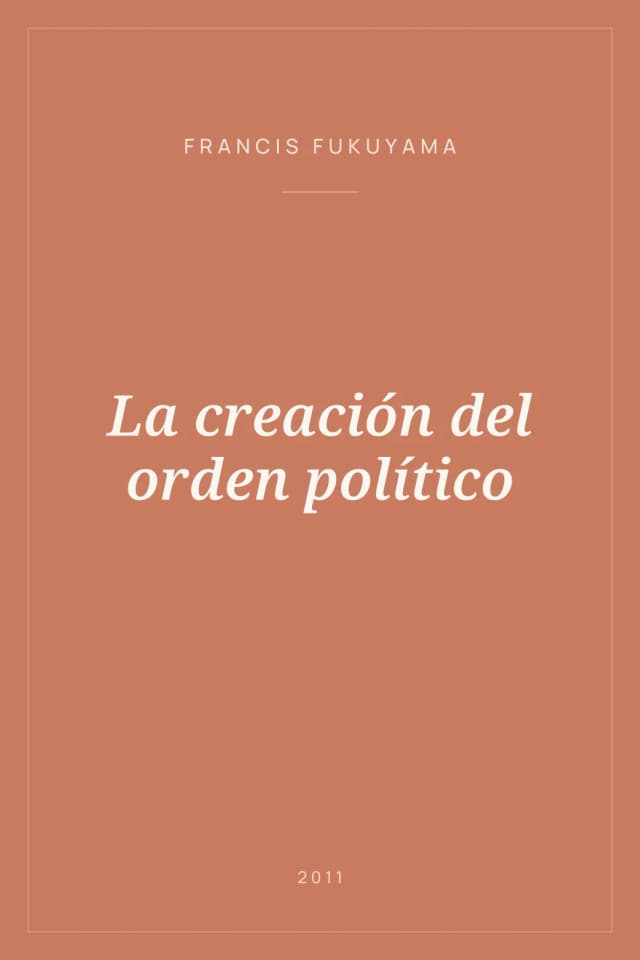 Portada de La creación del orden político