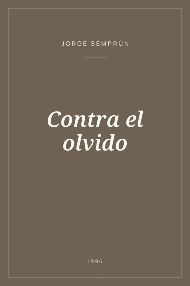 Portada de Contra el olvido