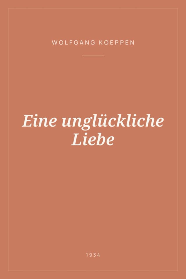 Portada de Eine unglückliche Liebe