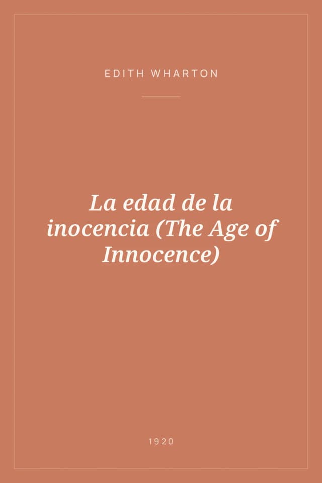 Portada de La edad de la inocencia (The Age of Innocence)