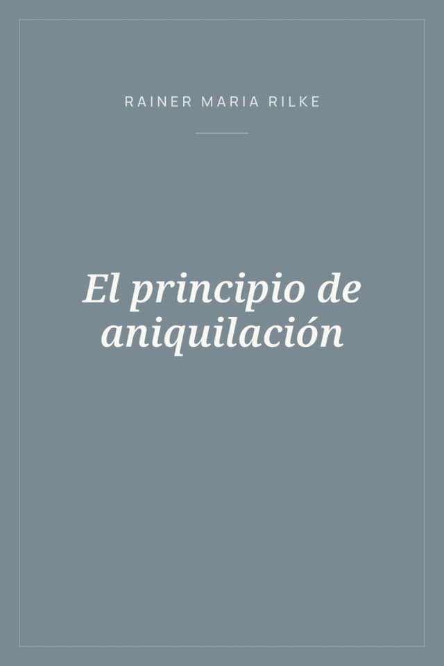 Portada de El principio de aniquilación