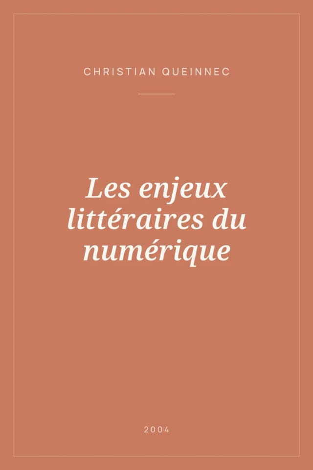 Portada de Les enjeux littéraires du numérique
