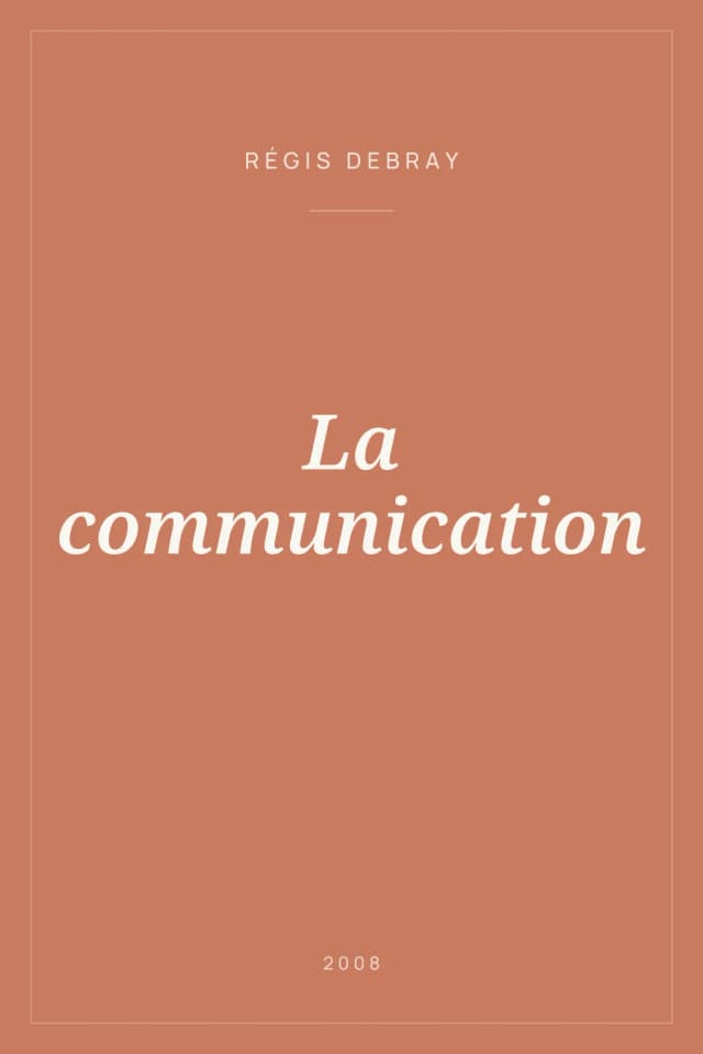 Portada de La communication