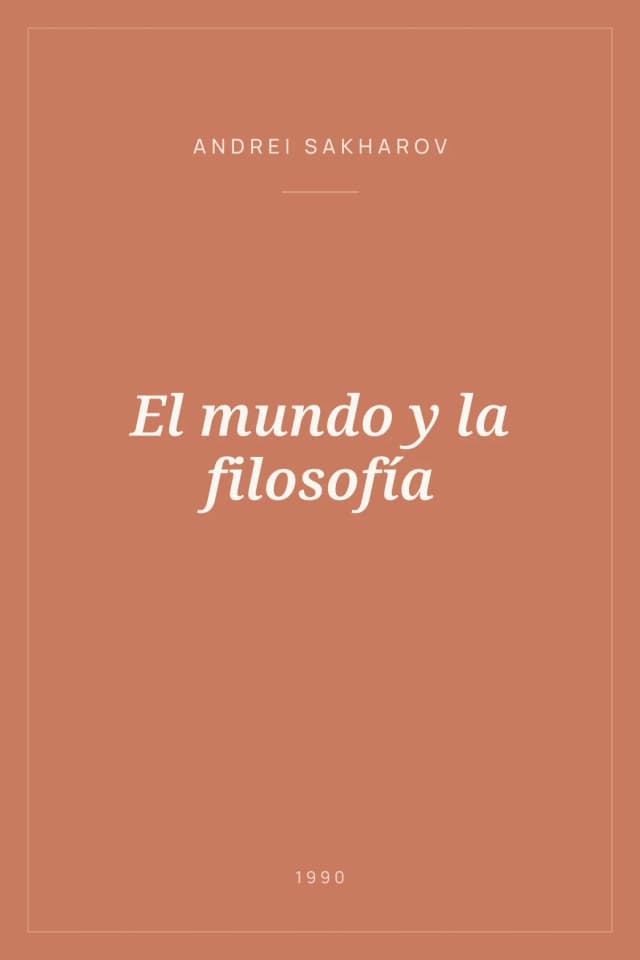 Portada de El mundo y la filosofía