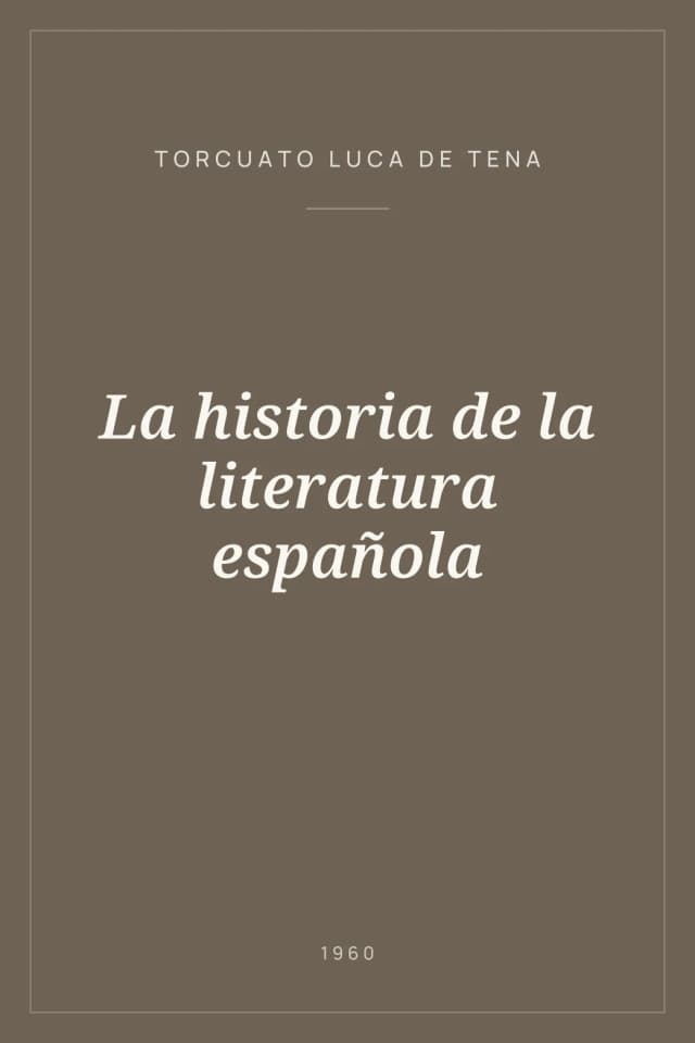 Portada de La historia de la literatura española