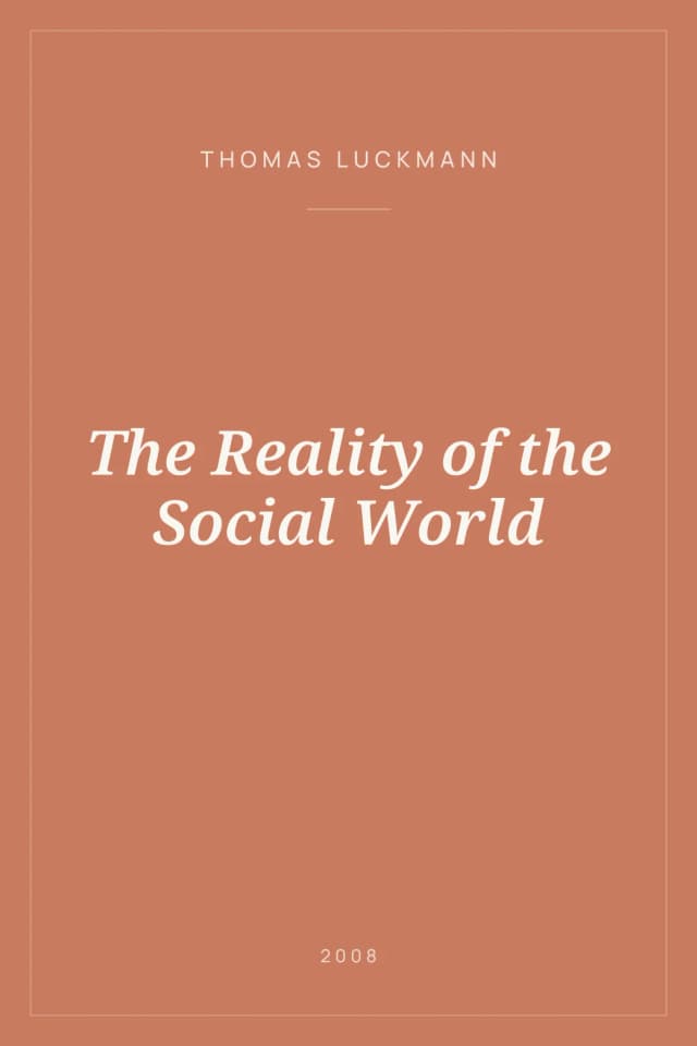 Portada de The Reality of the Social World