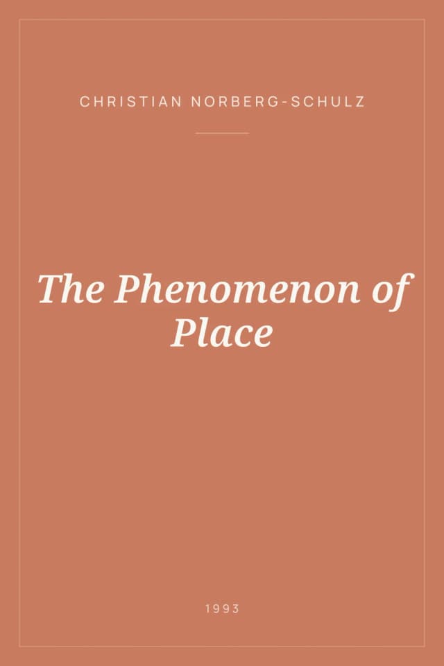 Portada de The Phenomenon of Place