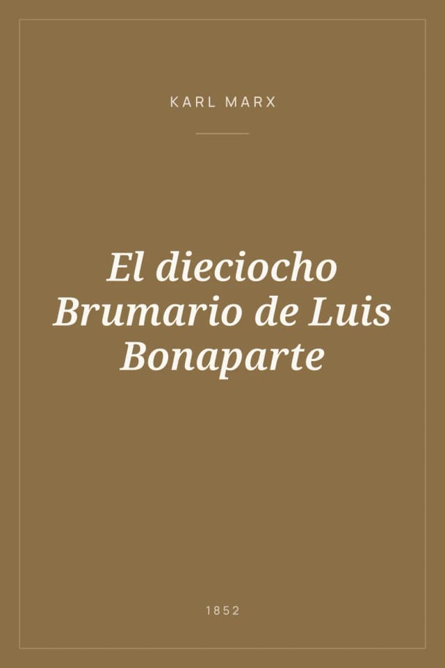 Portada de El dieciocho Brumario de Luis Bonaparte