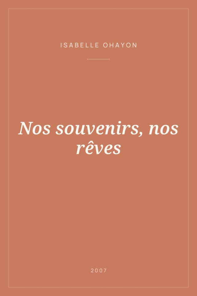 Portada de Nos souvenirs, nos rêves