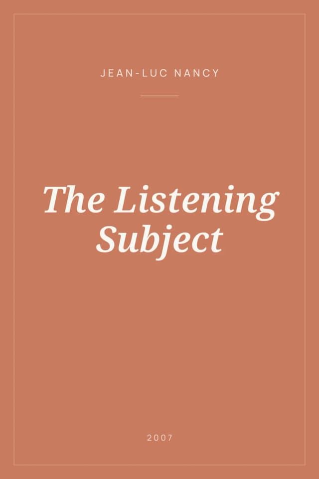 Portada de The Listening Subject