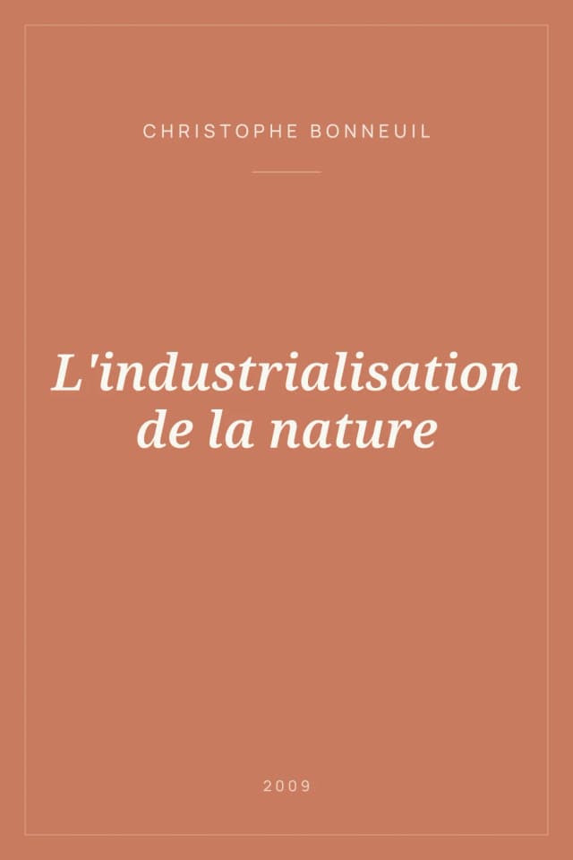 Portada de L'industrialisation de la nature