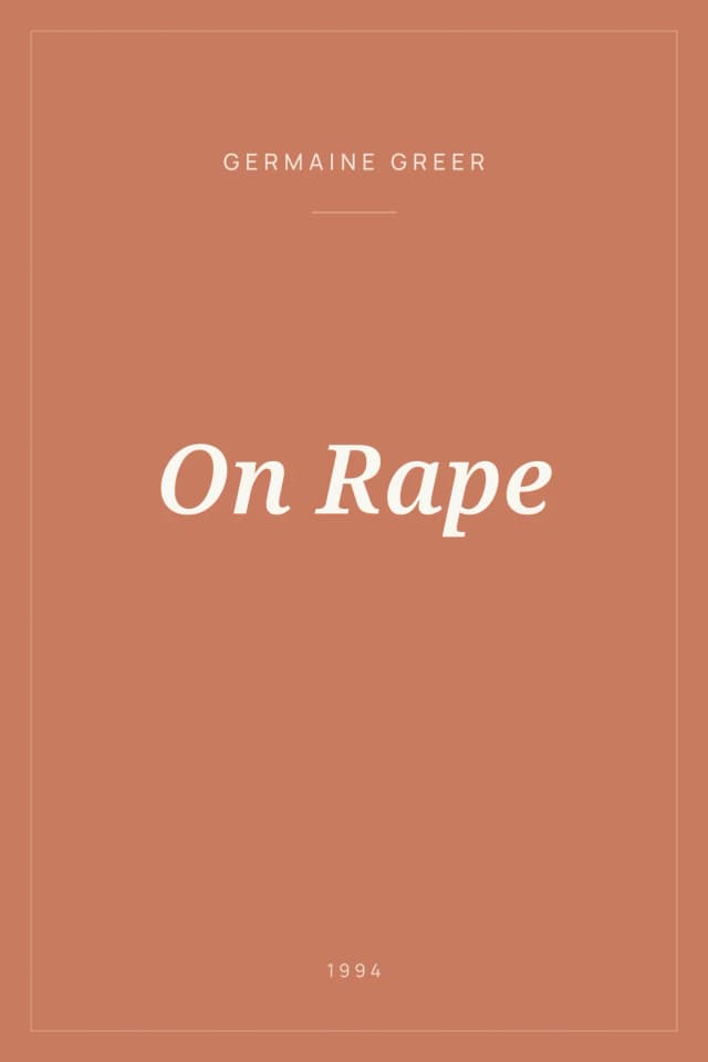 Portada de On Rape