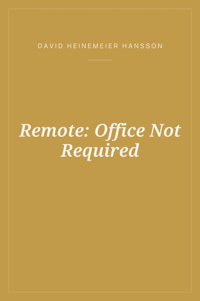 Portada de Remote: Office Not Required