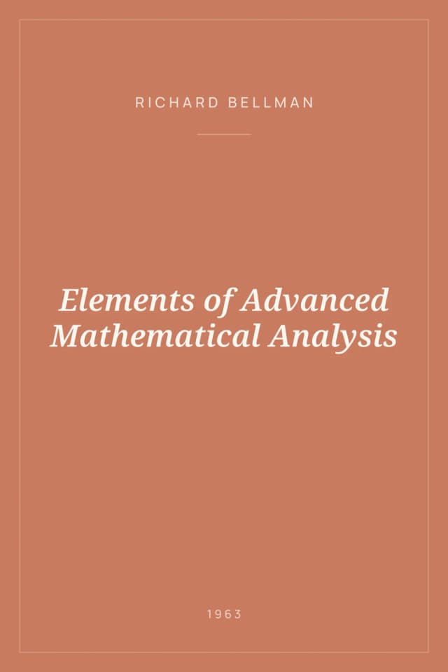 Portada de Elements of Advanced Mathematical Analysis