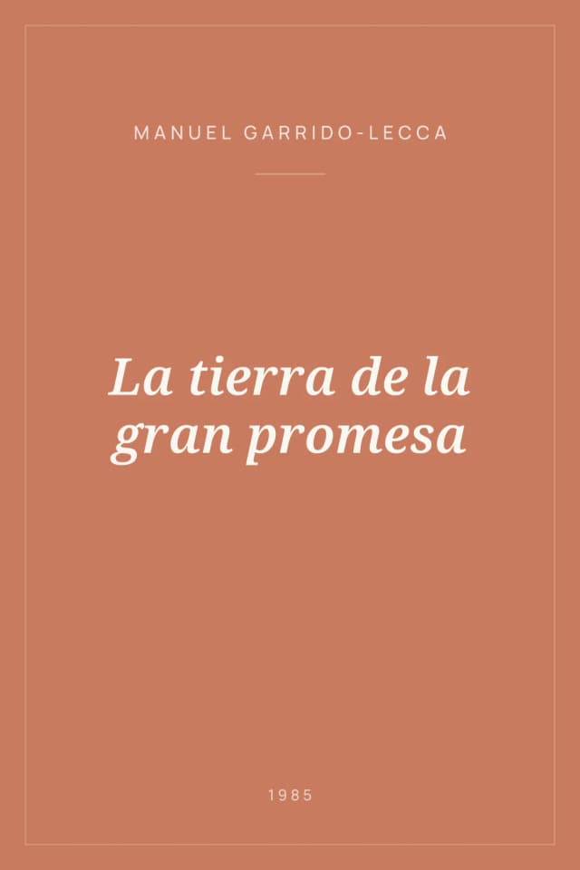 Portada de La tierra de la gran promesa