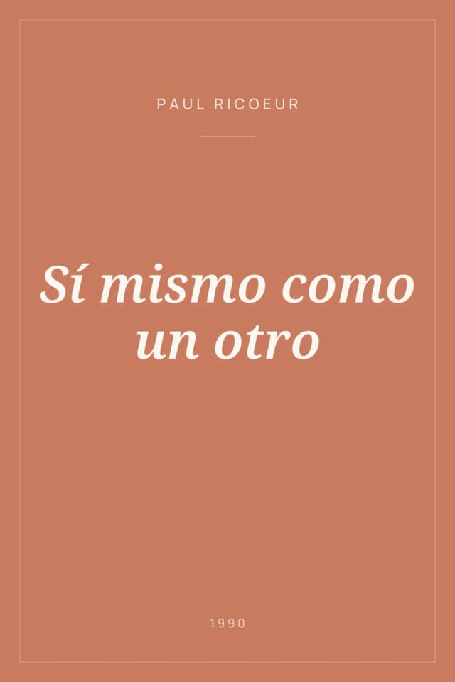 Portada de Sí mismo como un otro
