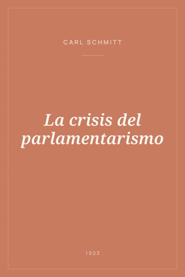 Portada de La crisis del parlamentarismo