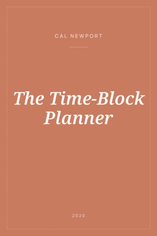 Portada de The Time-Block Planner