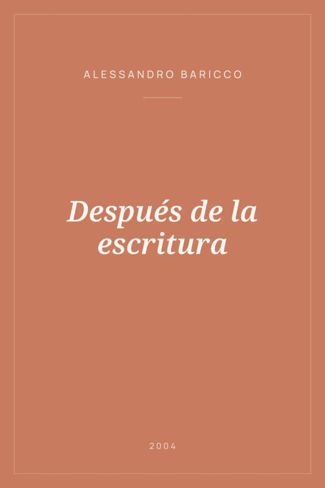 Portada de Después de la escritura