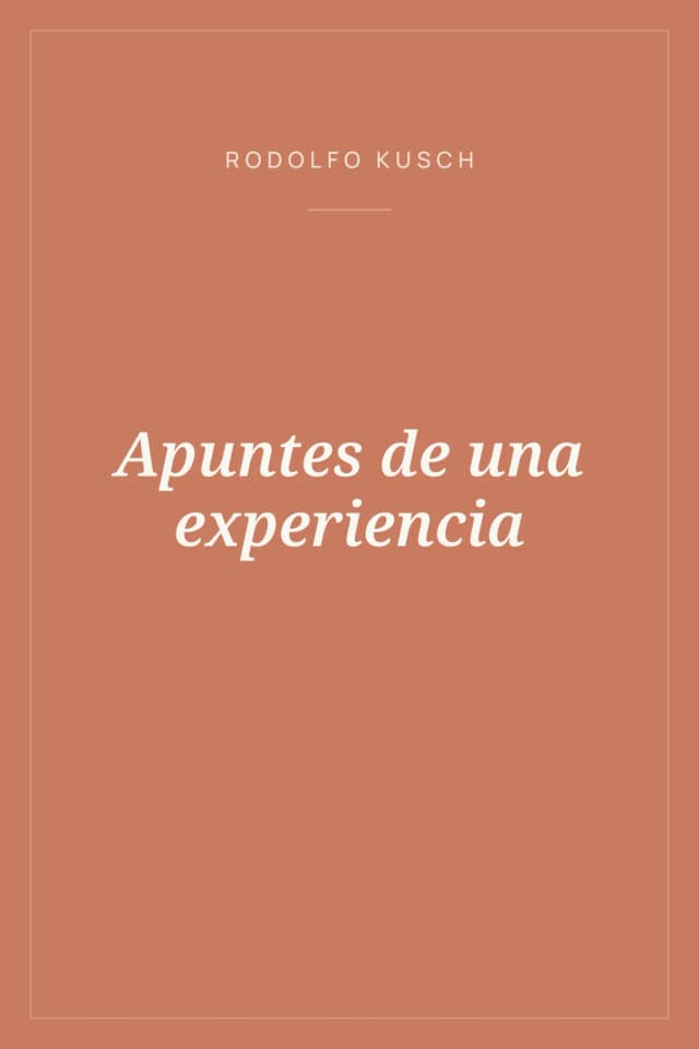 Portada de Apuntes de una experiencia