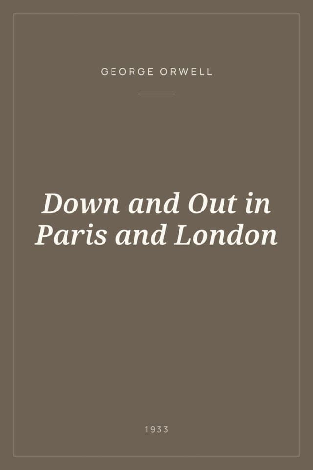 Portada de Down and Out in Paris and London