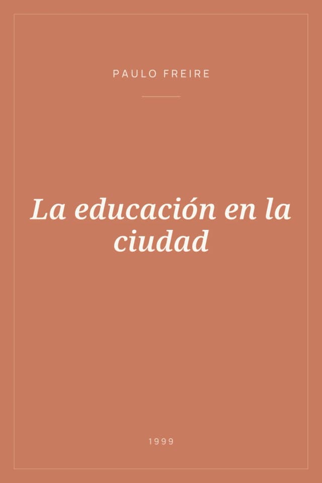 Portada de La educación en la ciudad