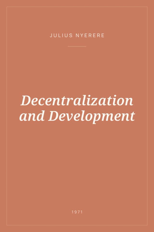 Portada de Decentralization and Development