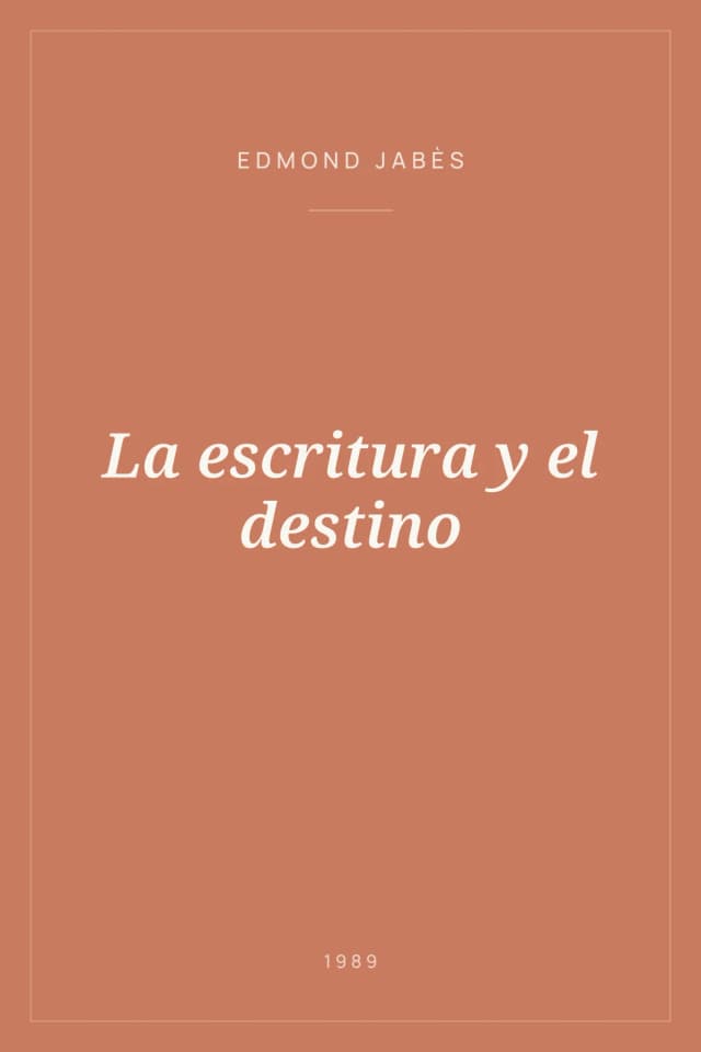 Portada de La escritura y el destino