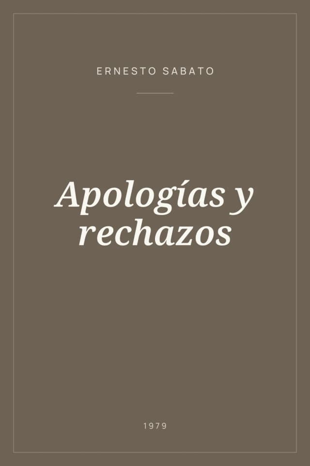 Portada de Apologías y rechazos