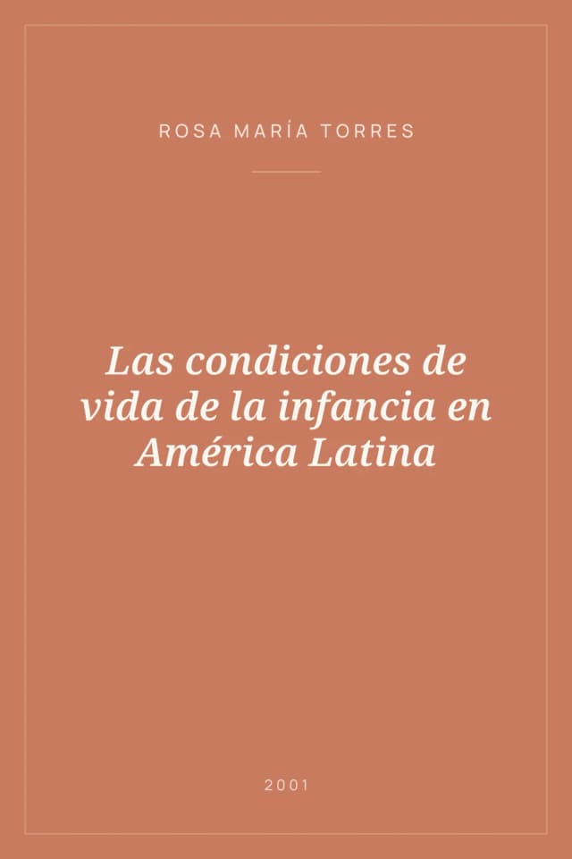 Portada de Las condiciones de vida de la infancia en América Latina