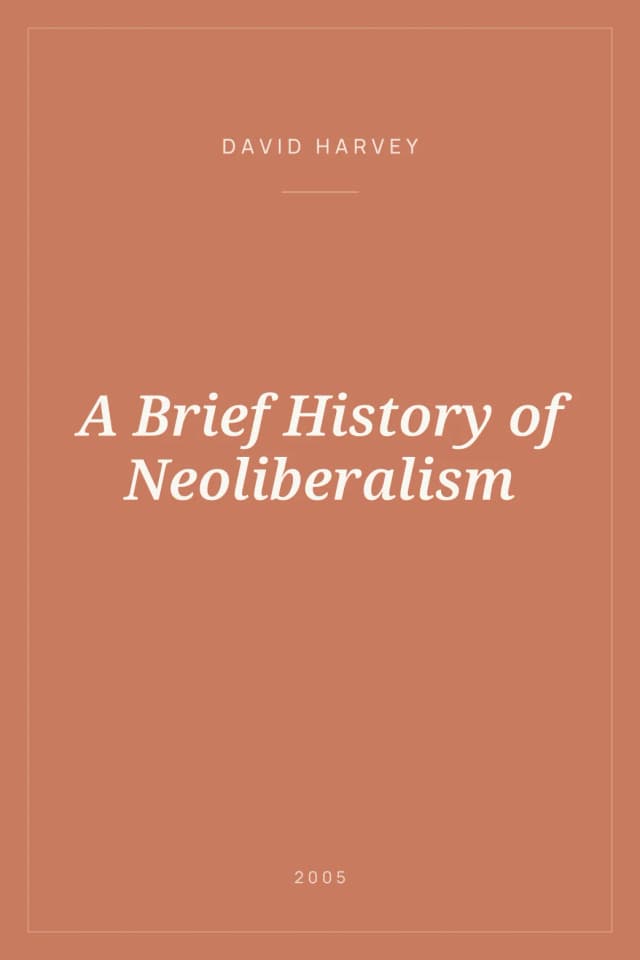 Portada de A Brief History of Neoliberalism