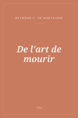 Portada de De l'art de mourir