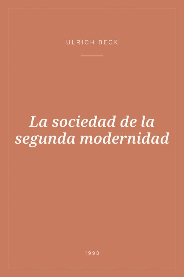 Portada de La sociedad de la segunda modernidad